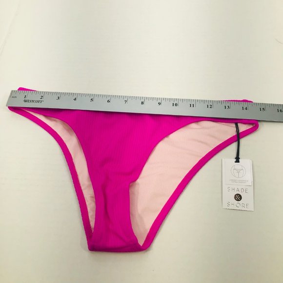 Shade And Shore Women's Size Small 4-6 High Leg Ribbed Bikini Swim Bottom New - Picture 6 of 8